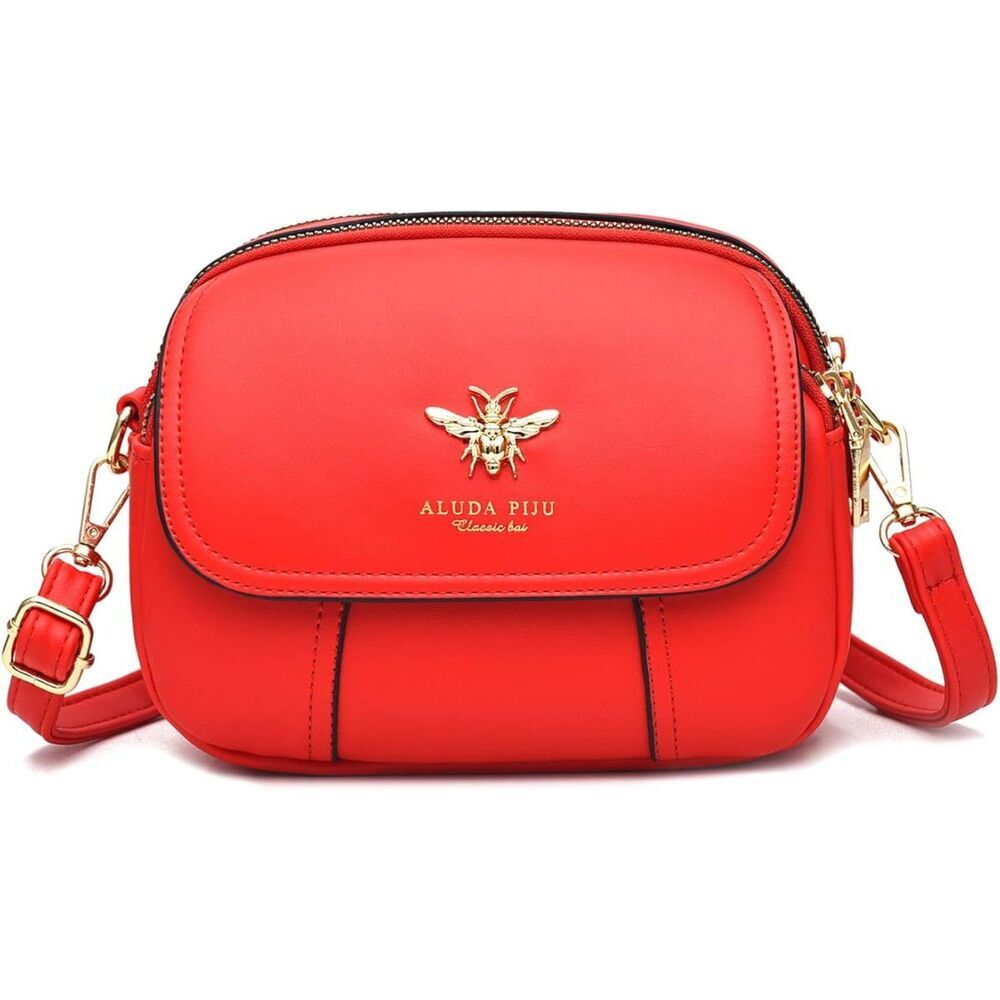Women Red Imported Faux Leather Stylish Small Crossbody Wallet Bags